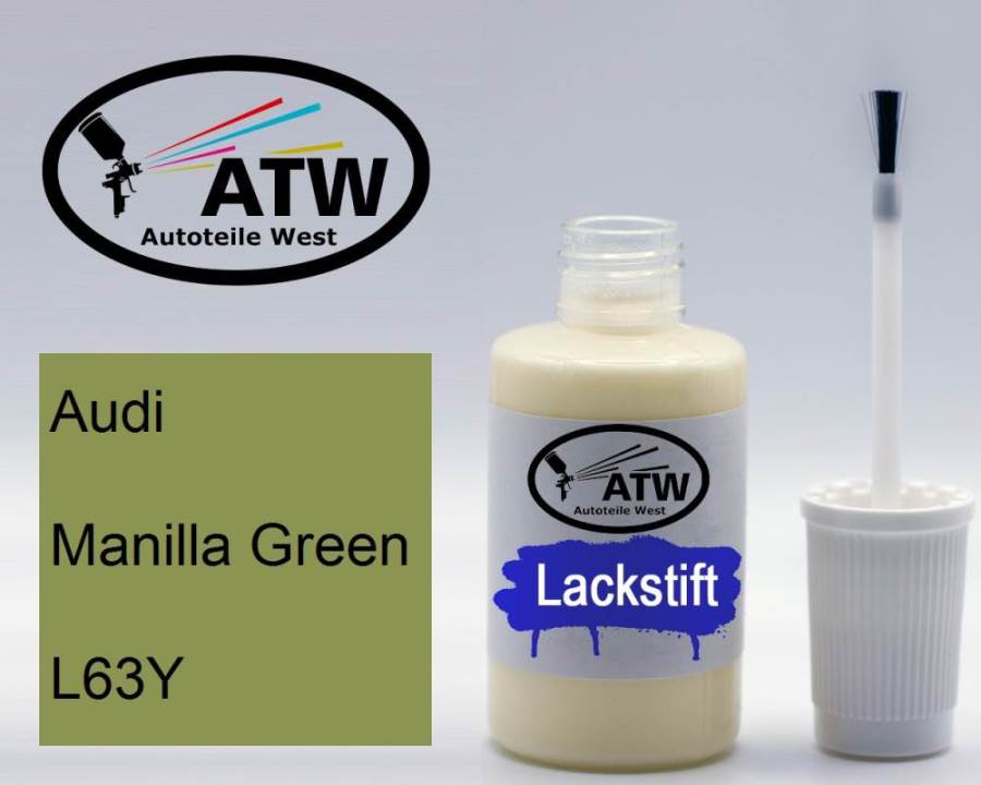 Audi, Manilla Green, L63Y: 20ml Lackstift, von ATW Autoteile West.